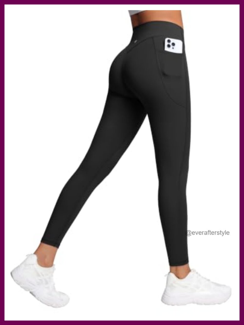 High Waisted Yoga Leggings with Pockets 25-Inch 7/8 Length Nylon Spandex